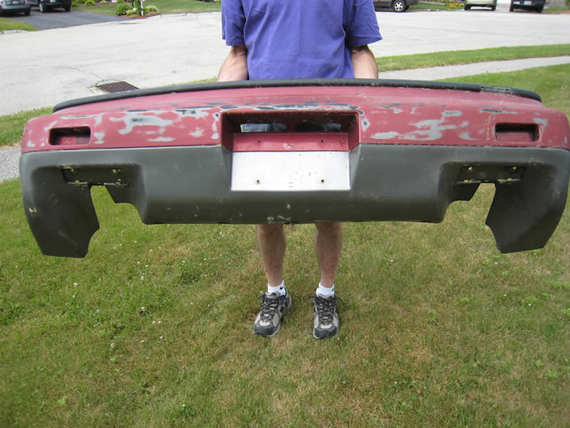 Rear bumper cover almost completely sanded